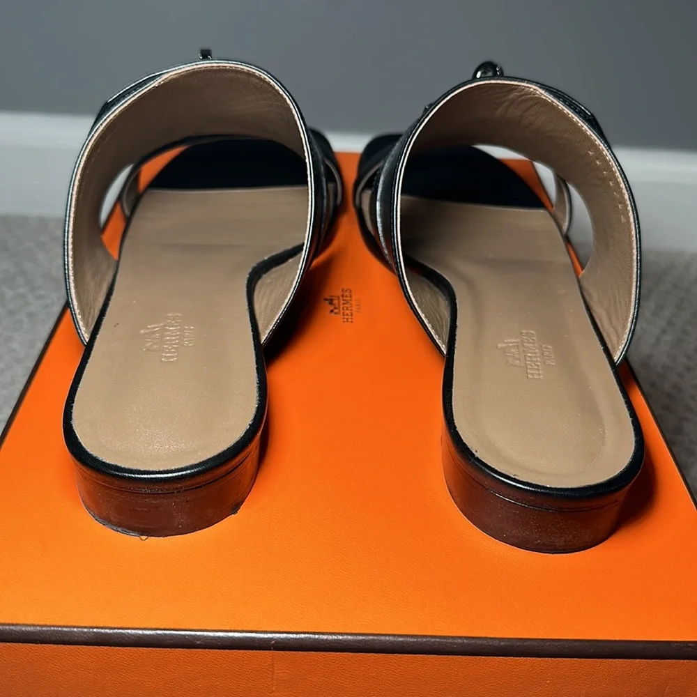 ❌SOLD❌Hermes Avenue Sandal BLACK size 39 - Picture 7 of 10